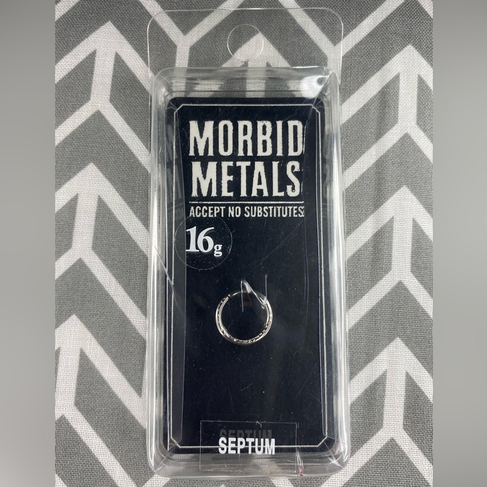 Morbid Metals - Septum Surgical Steel Simple Hammered Hoop - 16g